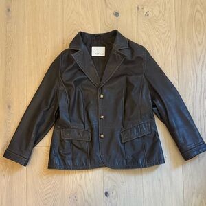 Frank Walder chocolate lamb leather jacket